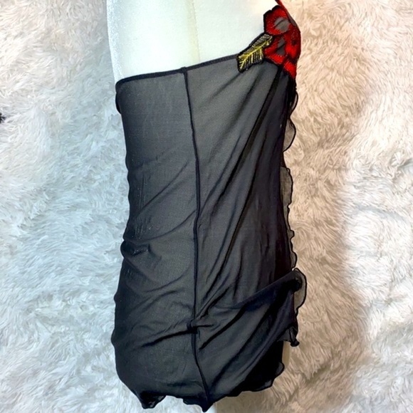 Victoria’s Secret vintage rose halter sheer mesh fly away cami top - Picture 4 of 9